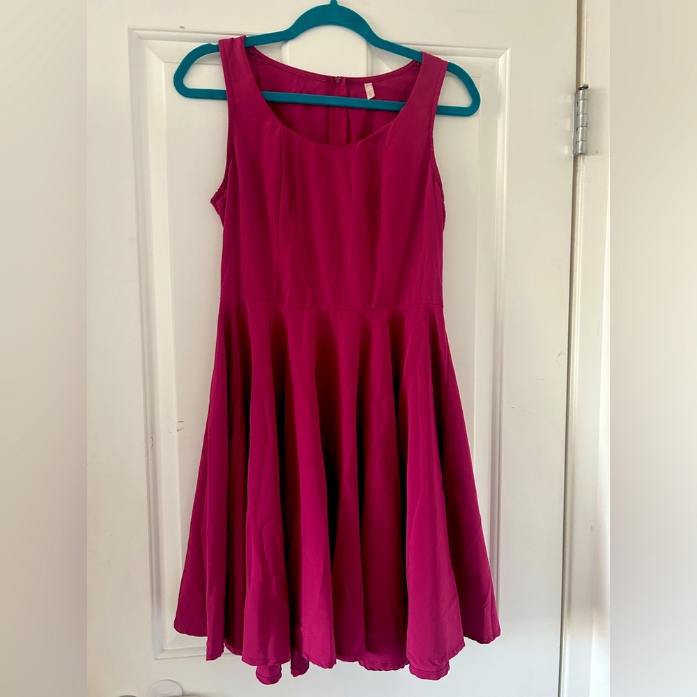 Magenta Fit and Flare Dress